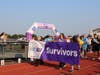 Survivors begin the relay with cheers from the crowd at Northport High School.
