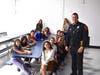 SCPD officer Matias Ferreira visited Smithtown Elementary School on Thursday to talk with students about Veterans Day.