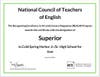Certificate presented to Cold Spring Harbor High School by the National Council of Teachers of English.