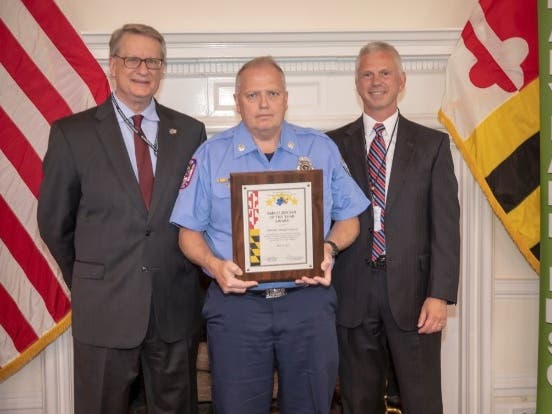Donald R. Johnson with the OVFC recently was honored with an EMS provider of the year award.