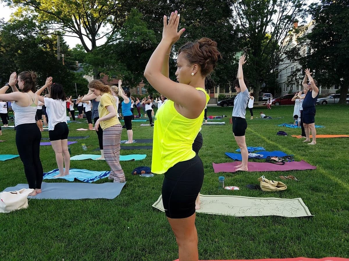 Register is not required to attend Yoga on the Green in Bowie.