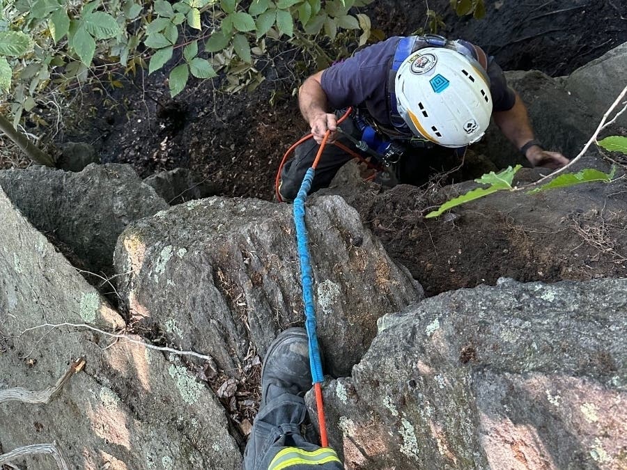 Firefighters were called in recently to help with a brush fire that was difficult to reach, according to the Howard County Department of Fire and Rescue Services.