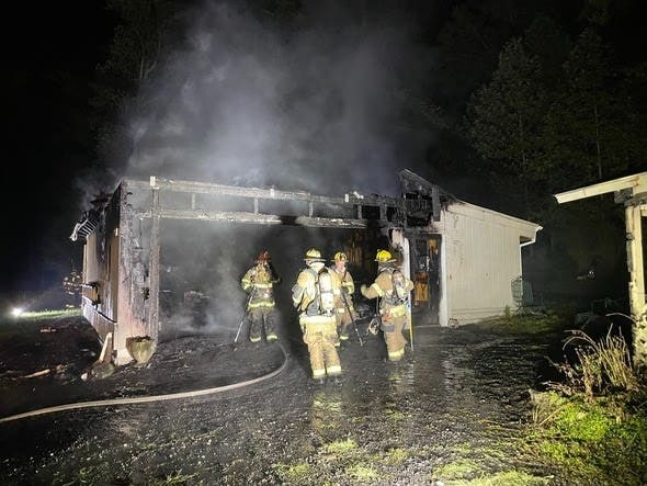 It took nearly three dozen firefighters approximately 30 minutes to reign in the fire  at 2940 Grafton Lane in Churchville, which caused around $100,000 in damages to the structure and contents.