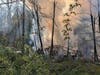 A brush fire was left unattended Sundayat 230 Lapidum Rd., according to the state office of the fire marshal, and caught a nearby camping trailer on fire.