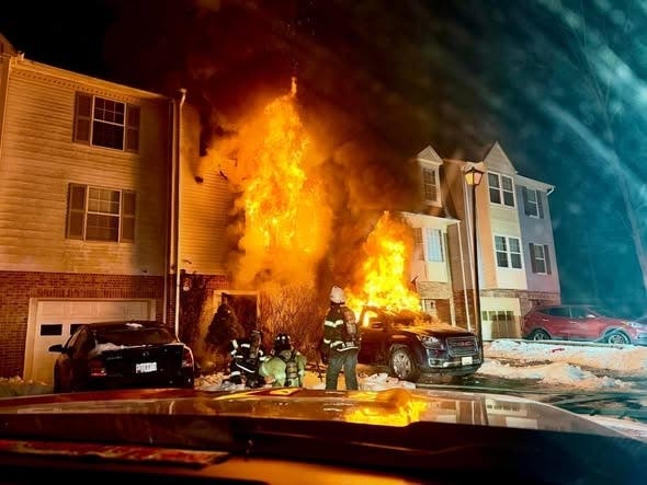 The fire broke out in the basement of a three-story townhome located in the 4500 block of Col Gardiner Way around 2:54 a.m. The Prince George's County Fire and Rescue Services reported three adults were displaced. 