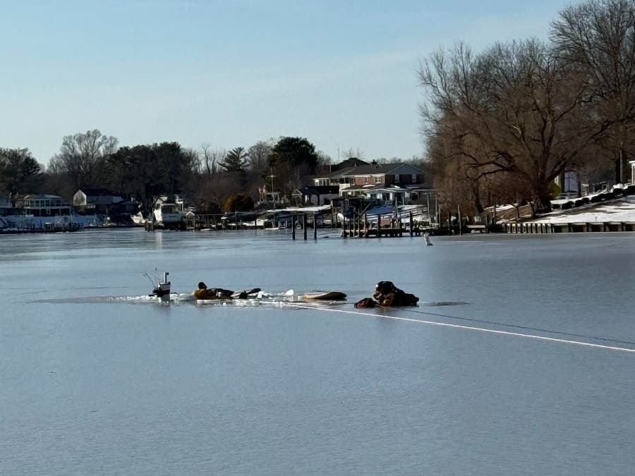 According to the Joppa Magnolia Volunteer Fire Company and the Harford County Department of Emergency Services, special operations carried out the ice water rescue around 3:30 p.m.. Shortly after 4 p.m., additional resources were called in to help.
