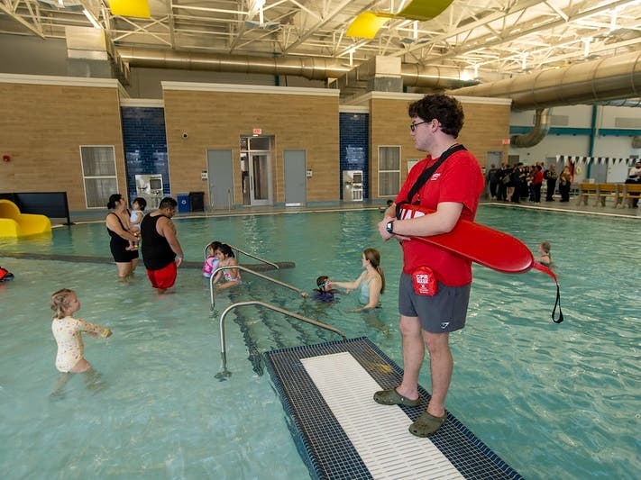 At 4,600 square feet in size and five feet deep, NLCC’s new lap pool features a zero-entry area with railings that allows those with mobility challenges to transition in and out of the water independently.