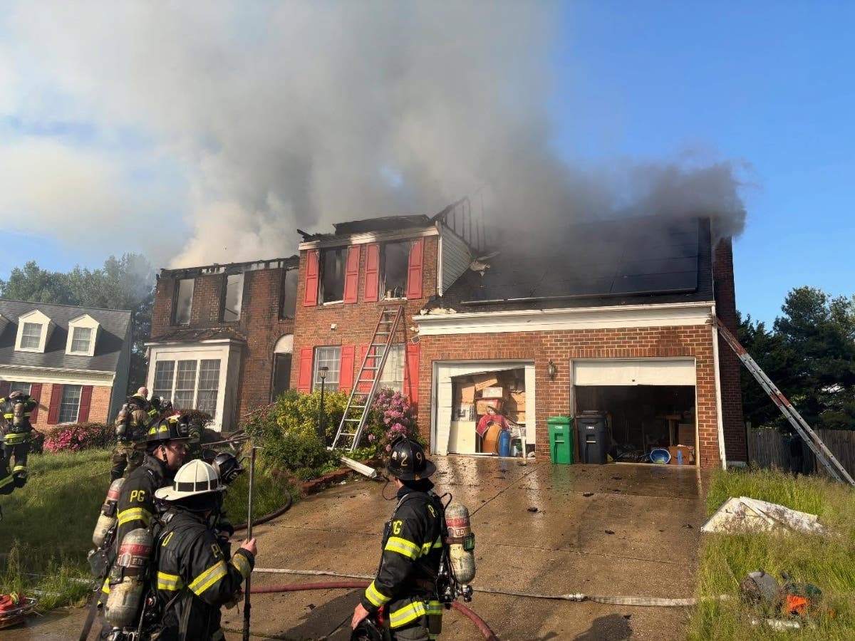 Firefighters were called to a home located in the 1100 block of Winding Brook Court for a report of a house on fire and someone still inside. Crews found advanced fire consuming the two-story single-family home when they arrived.
