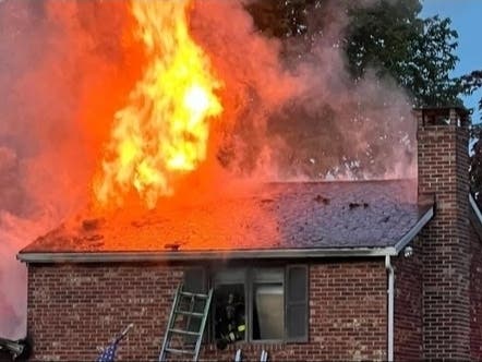 Upwards of 50 firefighters from the Joppa-Magnolia Volunteer Fire company responded to the call for help at a Joppa house fire in which the owner's dog died. They spent at least 30 minutes battling the blaze.