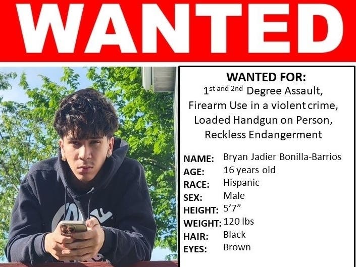 Police are searching for Bryan Jadier Bonilla-Barrios, who has been charged as an adult due to the "violent nature" of the crimes Laurel Police say he's committed.