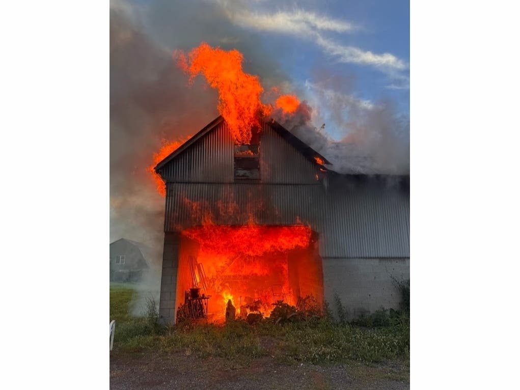 A barn fire in Jarrettsville was discovered by a neighbor Thursday night, and took the firefighters around 30 minutes to gain control of the blaze.