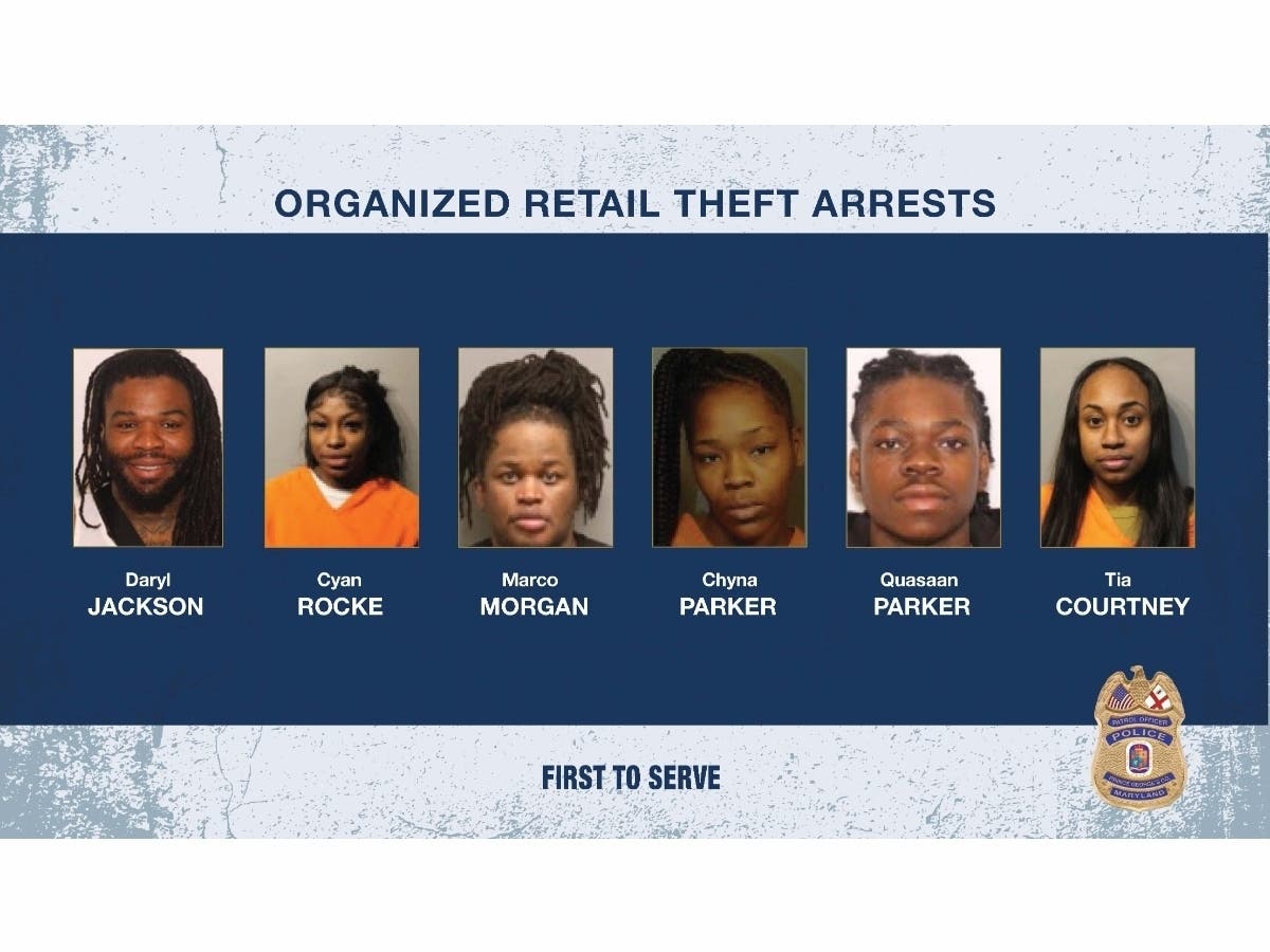 A team of Prince George's police detectives spent hundreds of hours investigating an organized retail theft ring. They believe the six suspects targeted more than 100 businesses and stole from them more than once, the police department stated.
