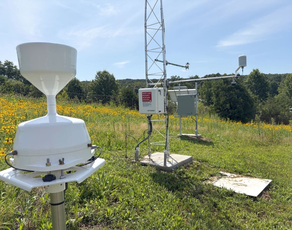 Weather stations, called mesonet towers, usually stand 10 meters high. There are three located across Harford County that gather and disseminate data that helps leaders issue weather-related warnings as quickly as possible.