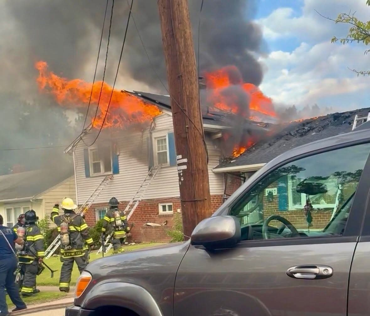 A house fire broke out around 6:50 p.m. at a two-story single family home located in the 6100 block of 42nd Avenue in Hyattsville. Firefighters found flames shooting through the roof. They extinguished the fire and no injuries were reported.  