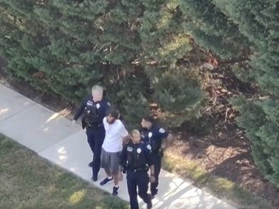A woman was carjacked during the day by a man who grabbed her keys. He took off running when police officers arrived, but a Laurel Police Department drone found him.