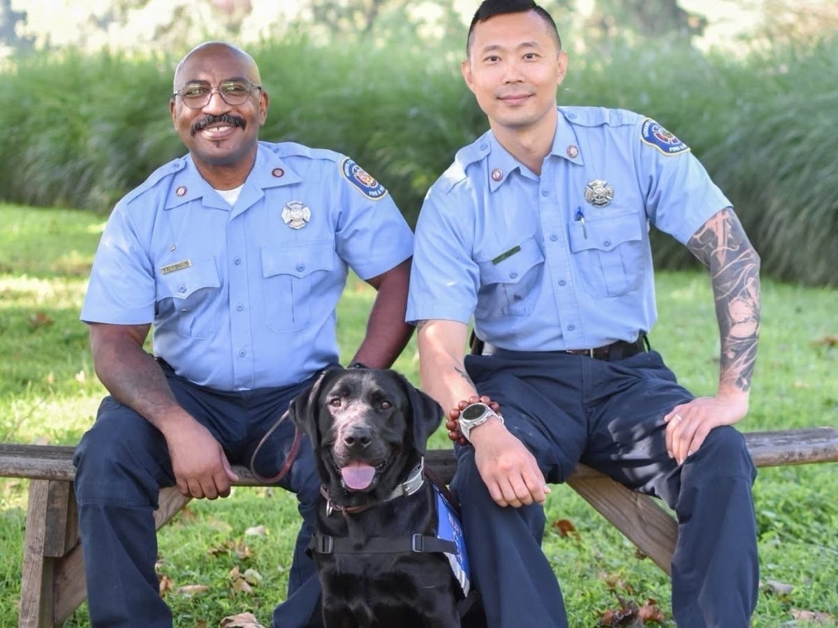 Valor and his handlers, firefighter Richard High, Jr. and firefighter Peter Huang, completed training hosted by the nonprofit Hero Dogs, Inc. in August 2026. Together, Valor and his handlers will routinely visit with department personnel daily.