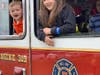 Brayden Griggs and Ava Bushong enjoy the tour of the Bel Air Volunteer Fire Company fire engine.