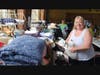 Volunteer Carol Iannotti sorts and stacks hundreds of towels, blankets, tablecloths, and other linens every year. These soft goods are not only popular with shoppers, but also with charitable organizations who benefit from the Rummage Sale.