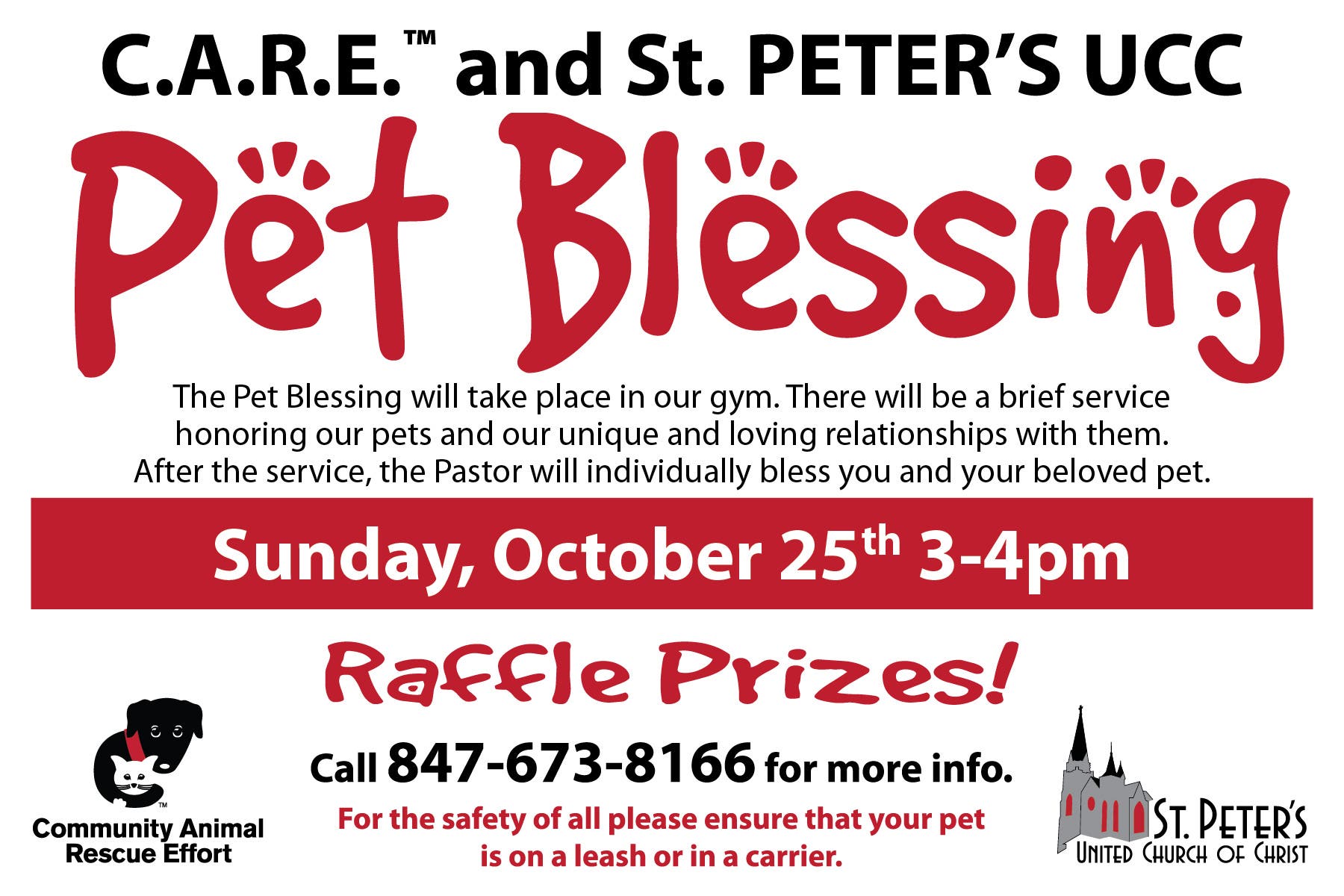 🐾 C.A.R.E.™ and St. Peter’s United Church of Christ Host Pet Blessing