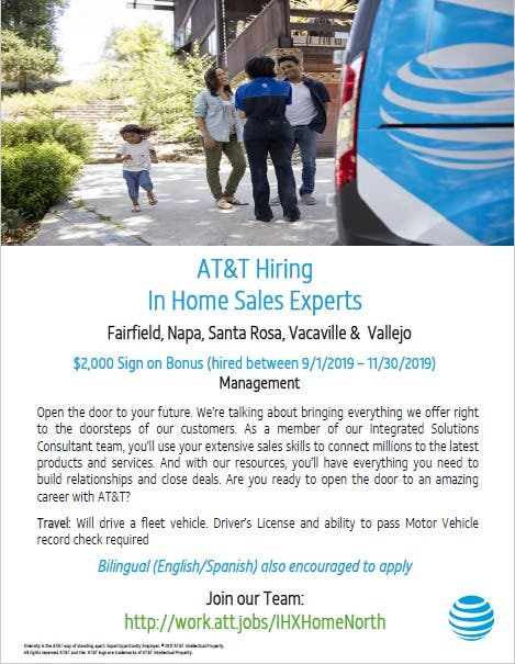 AT&T Hiring In Home Sales Experts - San Francisco, CA Patch