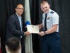 Mayor Wilson presents C/1st Lt Nimmo with his President's Volunteer Service Award (Gold)