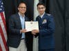 Mayor Wilson presents C/Lt Col Khurshid with his President's Volunteer Service Award (Silver)