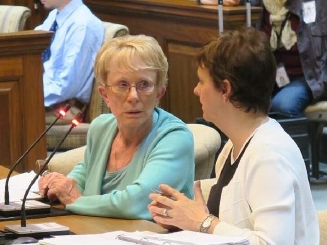 Maryland Elections Administrator Linda H. Lamone (left) attends a legislative hearing.