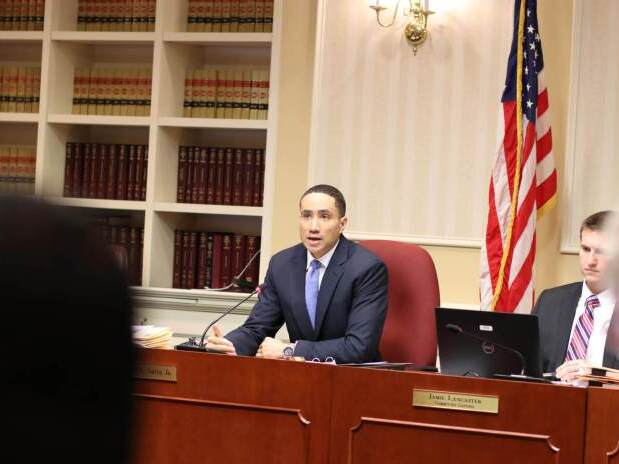 Sen. William C. Smith Jr. (D-Montgomery) chairs a meeting of the Senate Judicial Proceedings Committee in February. The panel is set to meet this week for virtual hearings on police reform measures.