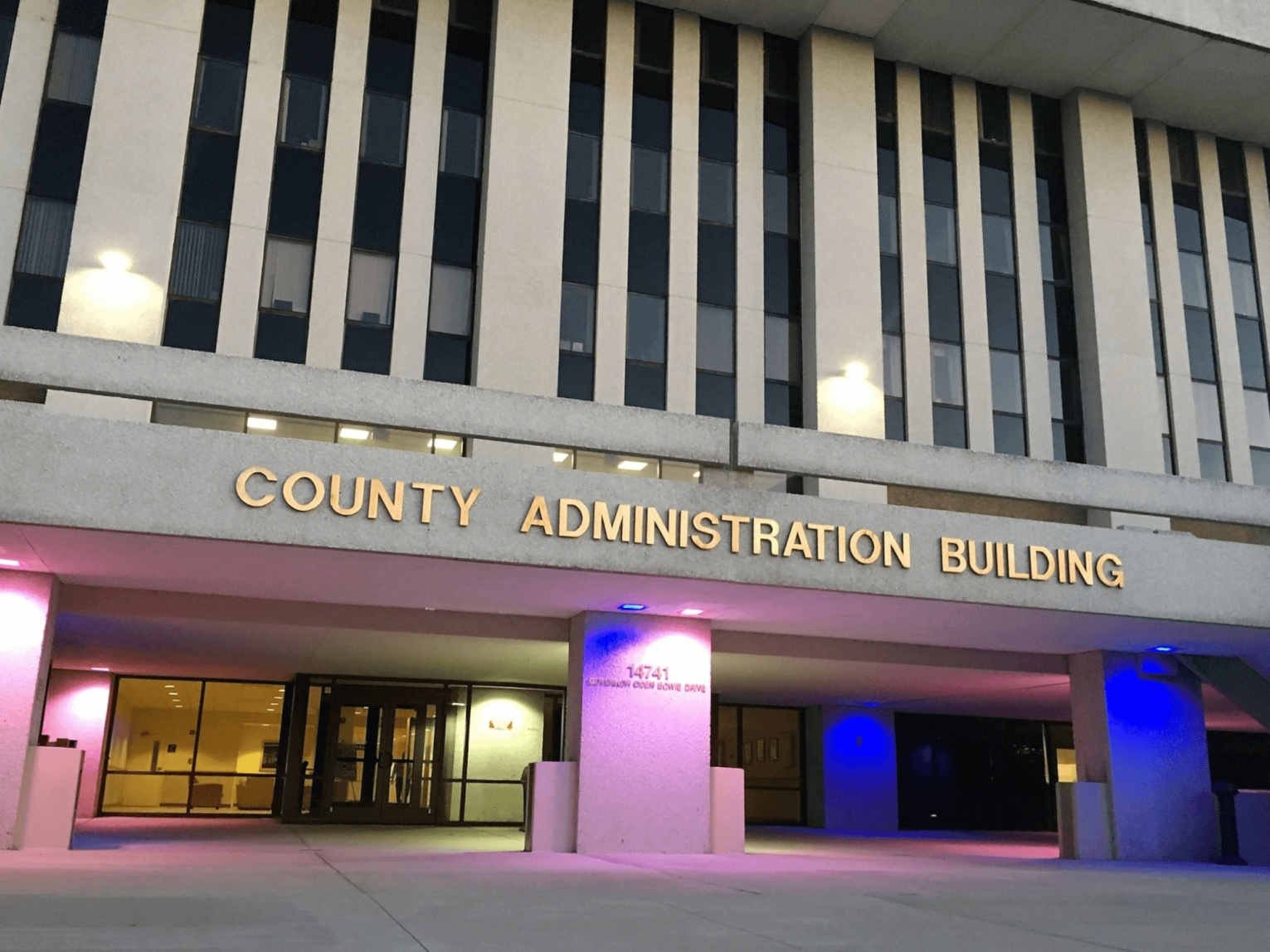 The Prince George's County administration building in Upper Marlboro. 