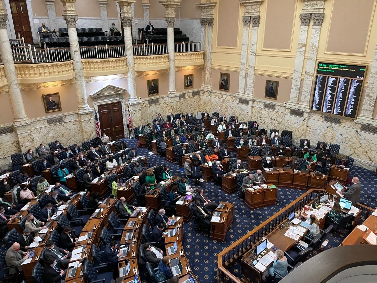 The House of Delegates chamber in regular session in March 2023. 