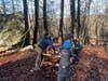 Webelos working at the Troop 154 2-man saw