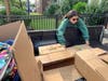 Jana Abbiati unloading supplies