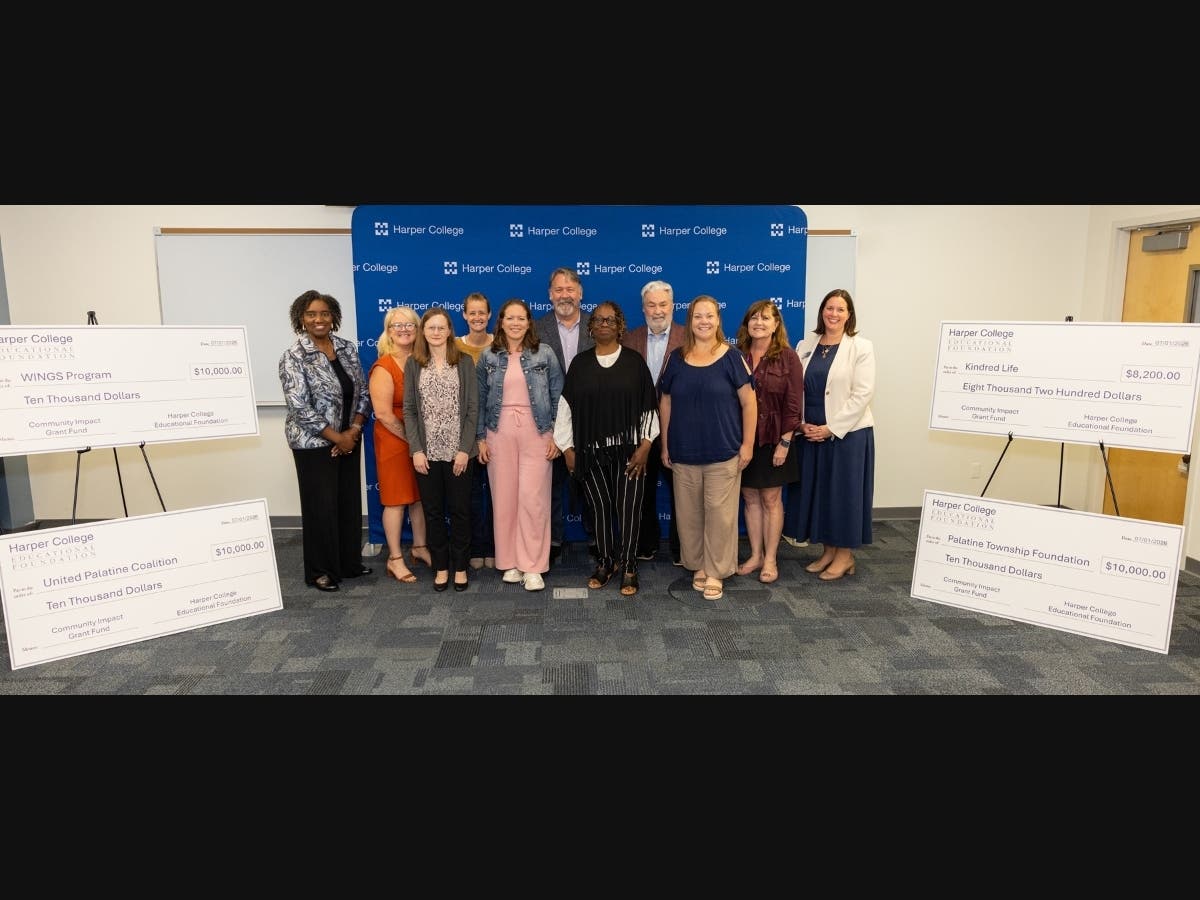 The Harper College Educational Foundation recently presented Community Impact Fund Grants, worth nearly $40,000, to four local nonprofits that support residents in Harper's district.