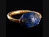 Egyptian gold ring with a lapis scarab on display in Glencairn’s current exhibition