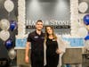 Co-owners Nicholas Marco and Tara Bogota at the grand reopening of the Toms River Hand and Stone Massage and Facial Spa.