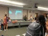 Promotional video displayed at the pizza party. 