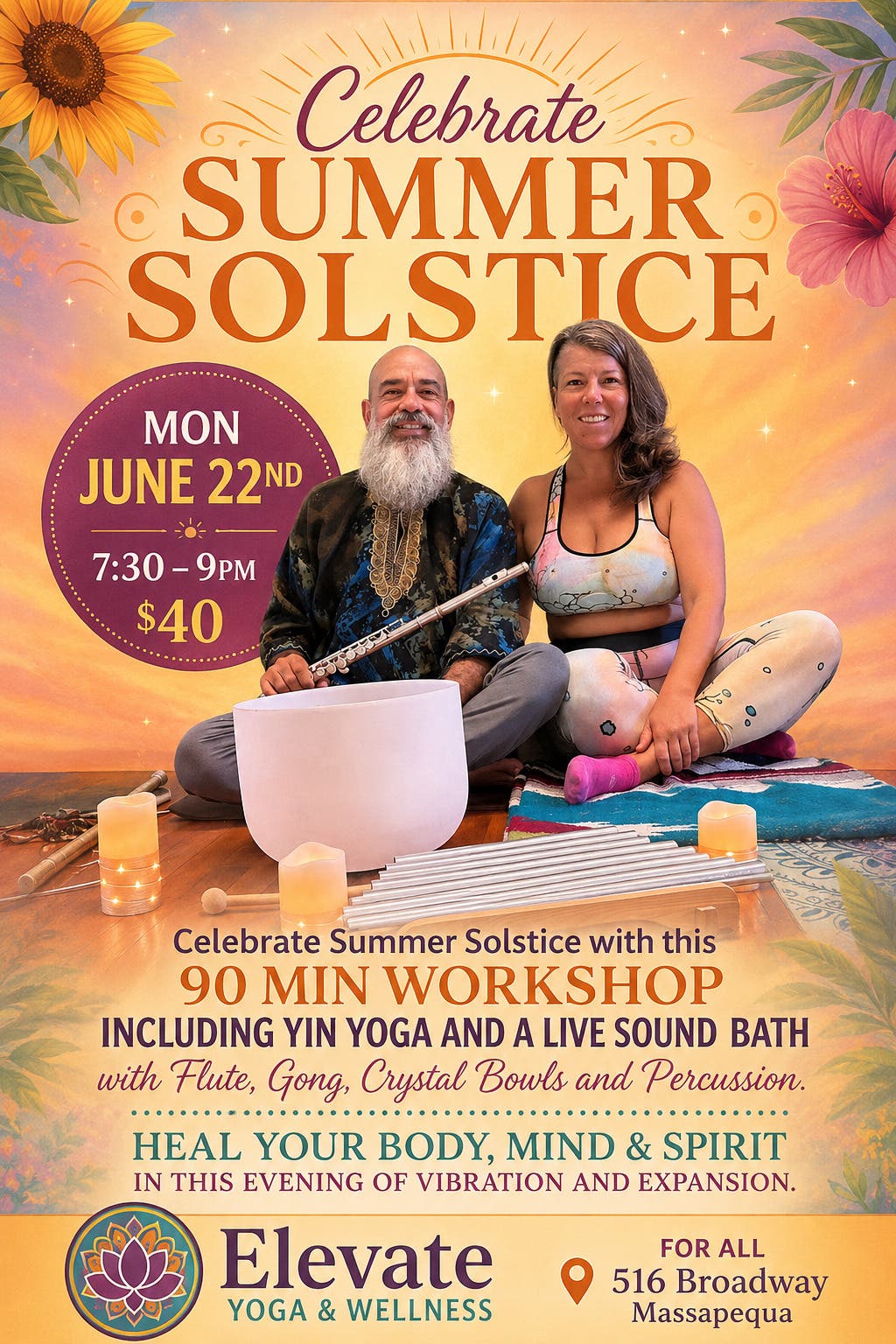Summer Solstice Celebration Yin Yoga and Live Flute Sound Bath