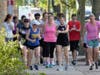 The Running Excels running group gets ready to run on June 27, 2019. Irish Olympian Sonia O'Sullivan was a special guest