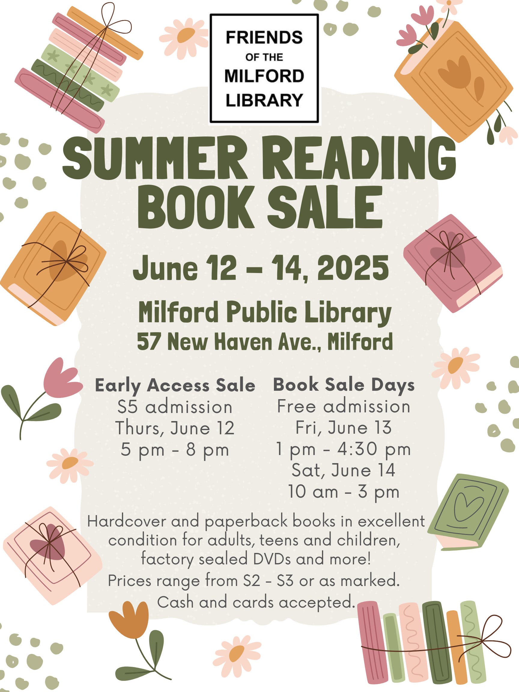 June 12-14: Summer Reading Book Sale at the Milford Public Library