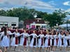 Members of the Hamazkayin Dance Troupe perform a traditional Armenian folk dance.