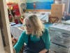 Jill Slaymaker paints in her NYC studio 