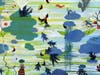 Detail of Pond, oil, acrylic, aluminum leaf, on canvas, by Jill Slaymaker
