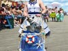 Lady with her dressed up dog in the Mermaid Parade down Boardwalk in Coney Island, Saturday, June 22, 2019. 