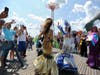 Two from many mermaids participants in the Mermaid Parade down Boardwalk in Coney Island, Saturday, June 22, 2019.