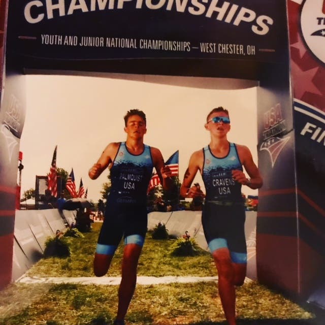 Eric and Owen Finish Line