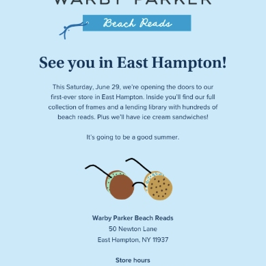 Warby Parker East Hampton Grand Opening - June 29