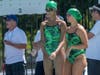 Neha Srinivasan and Caitlin Kelliher wait for their turn in the 13-14 medley relay race