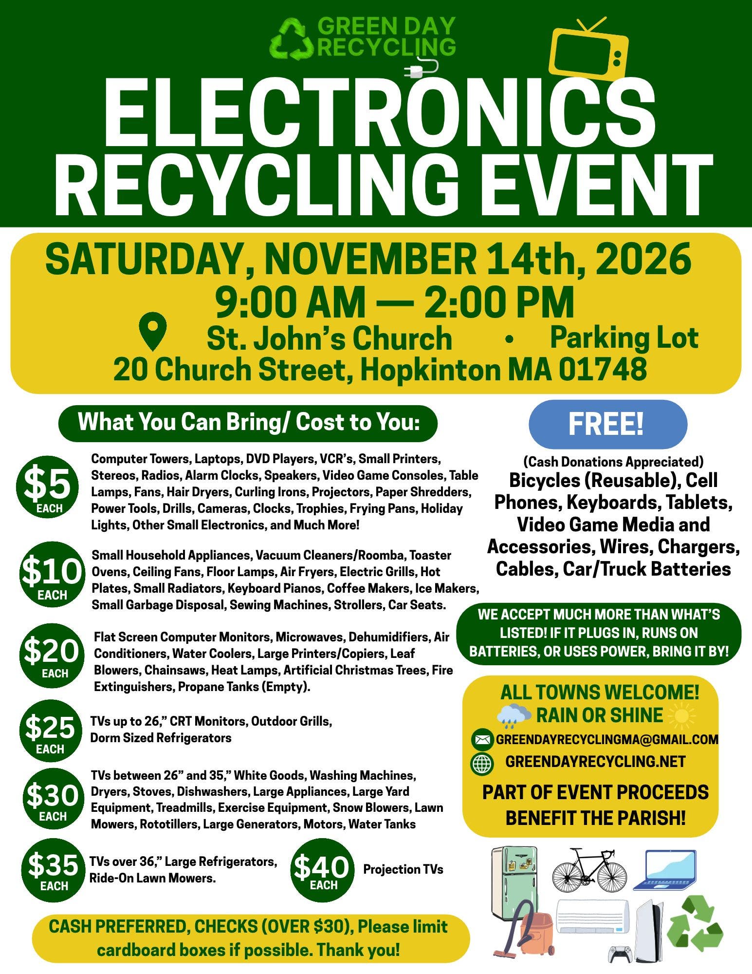 Hopkinton Electronics Recycling Event ♻️ 