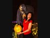Light Up Your Holidays owner Kelly Fitzsimmons gets into the spirit of Halloween with monster and pumpkin head.