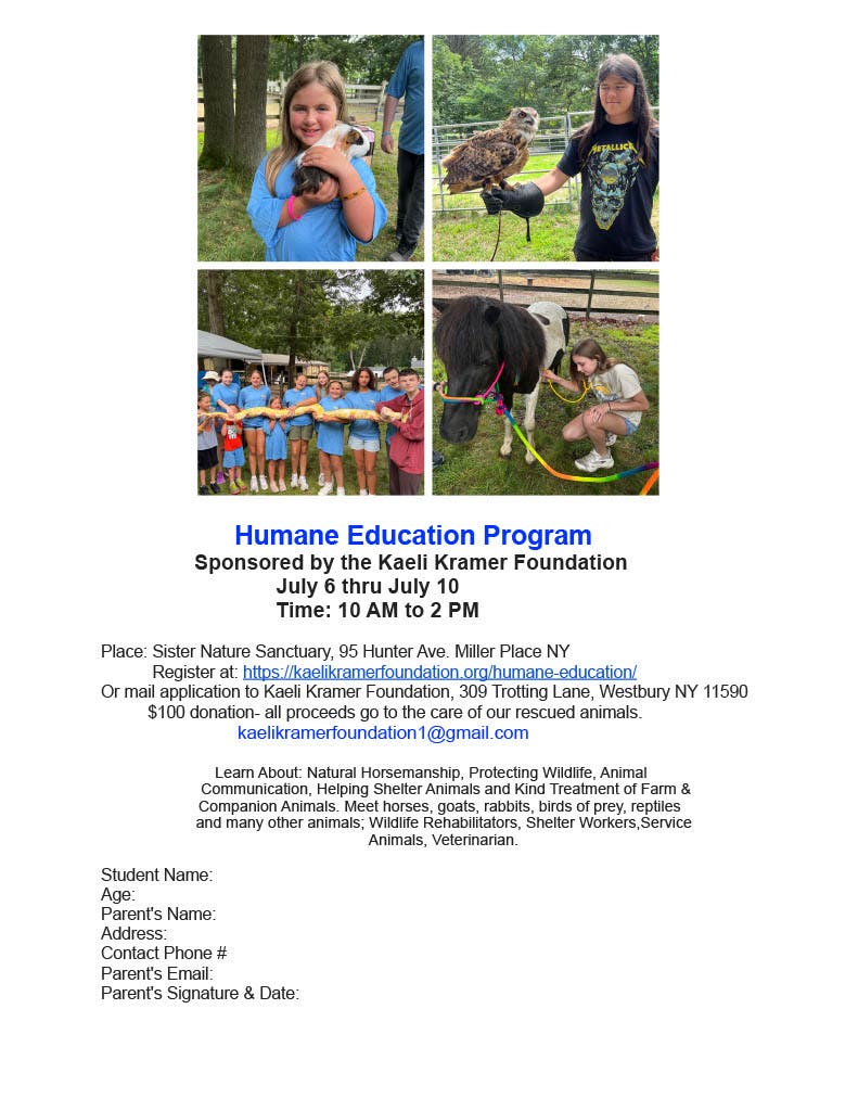 Kaeli Kramer Foundation Humane Education Program